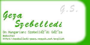 geza szebelledi business card